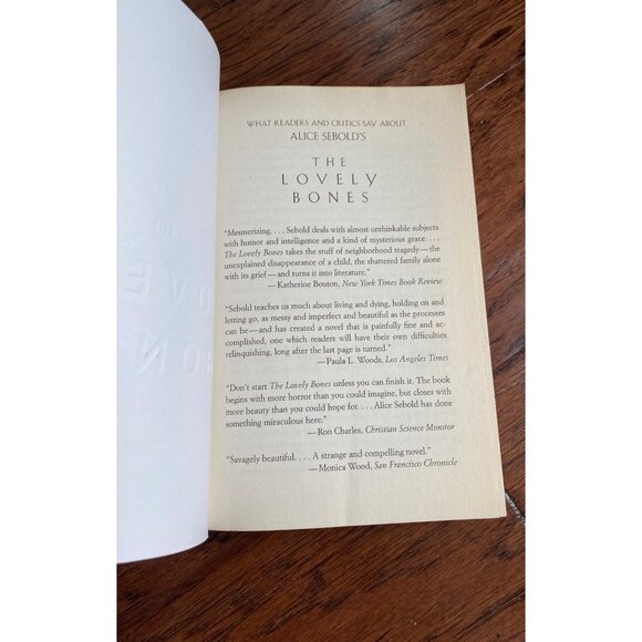 The Lovely Bones By Alice Sebold Paperback National Bestseller - Picture 3 of 3